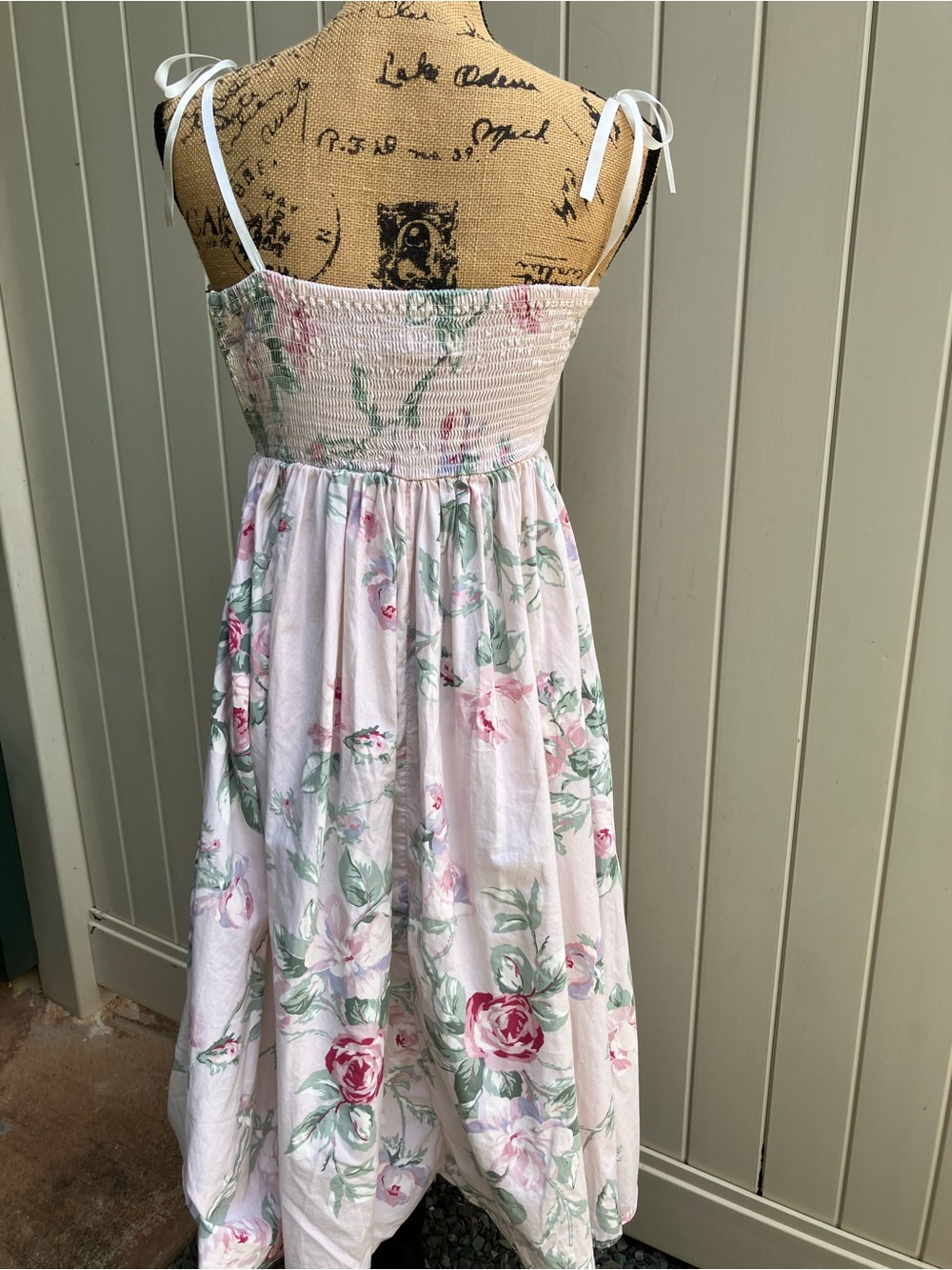 Floral strapless sweetheart basque waist 90s style dress small western festival - Picture 4 of 11